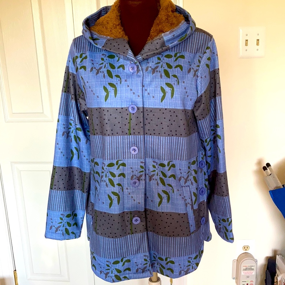 NWOT Misslook floral hooded fleece lined jacket